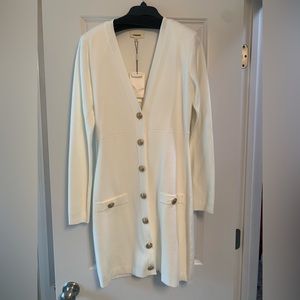 L’Agence white knit dress